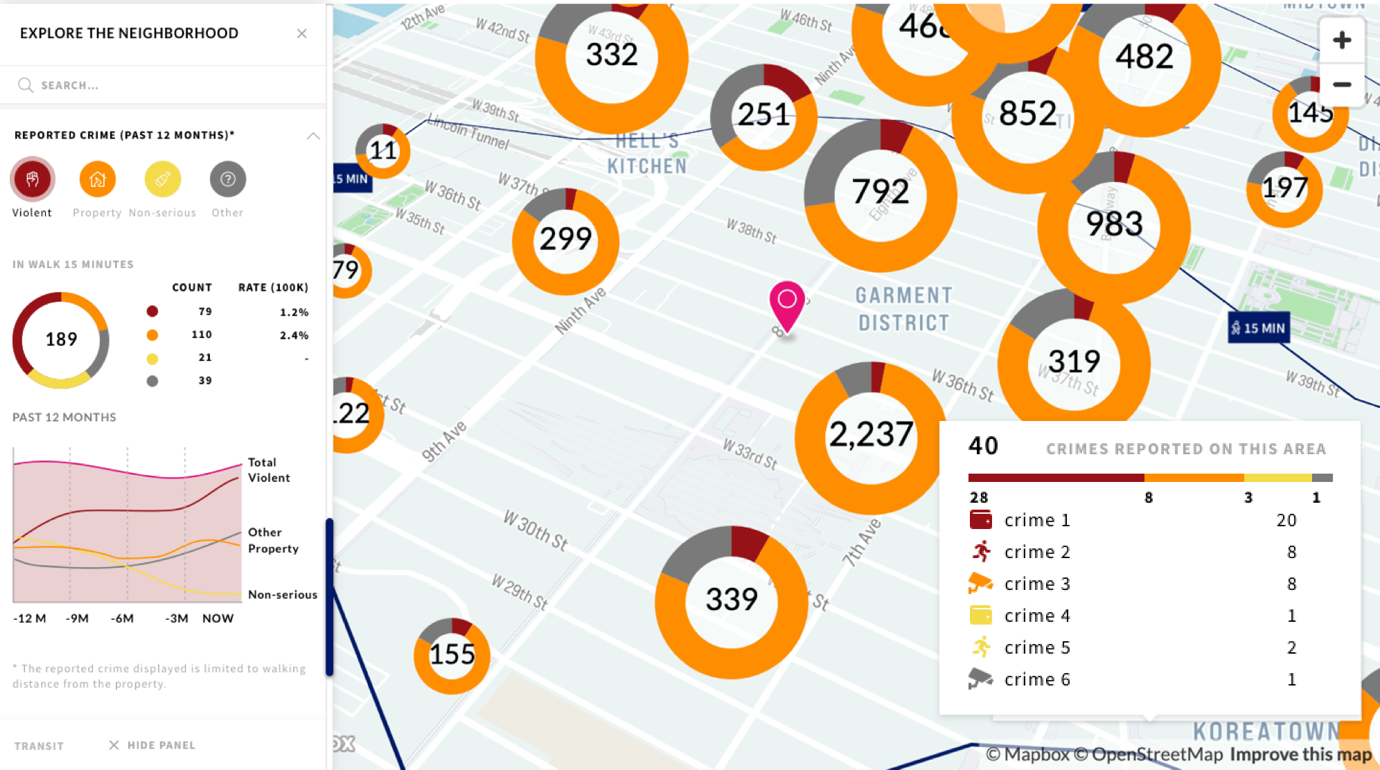 crime map user interface